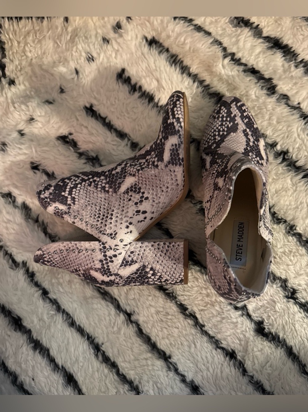 Steve Madden  Snake-Print Ankle Booties